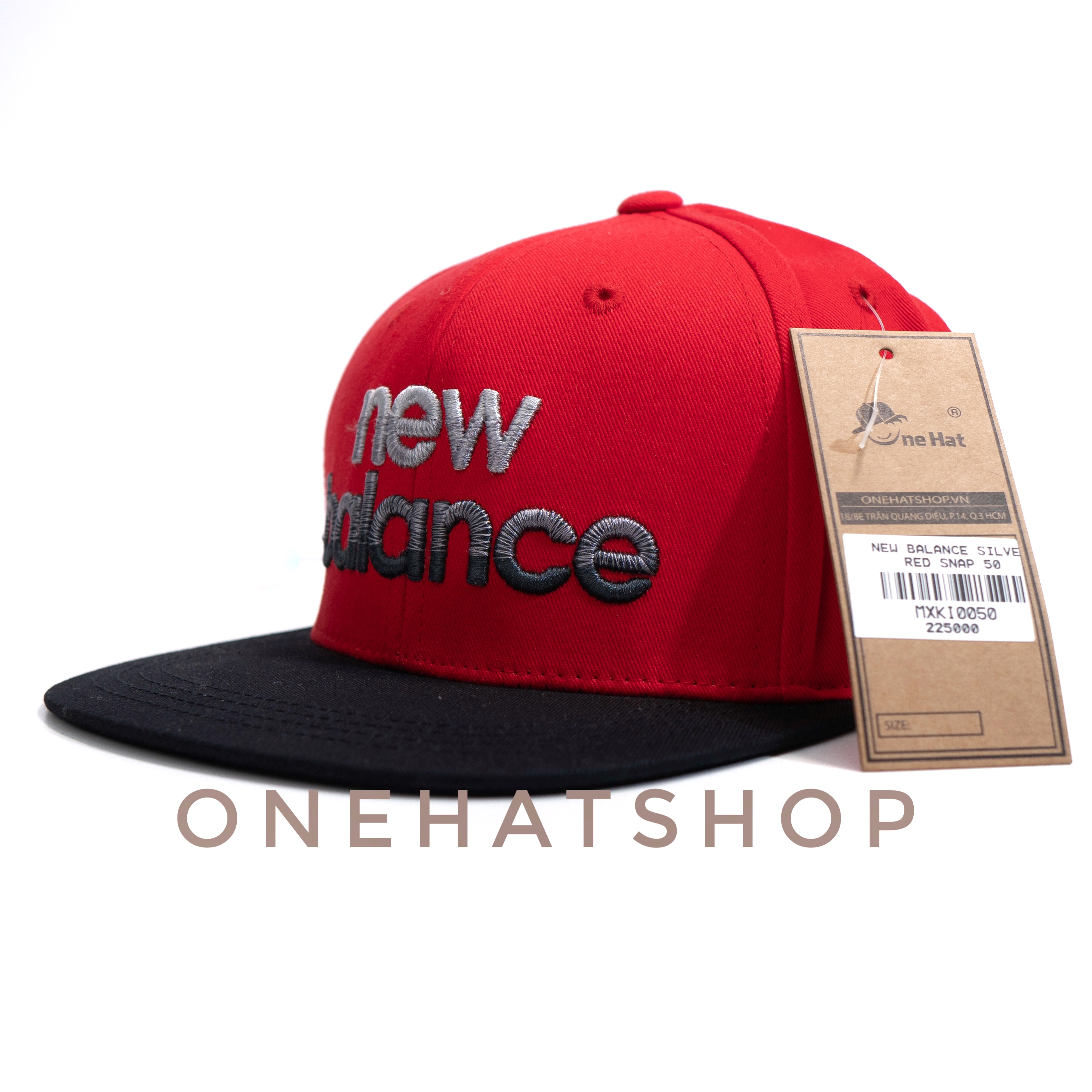 Nón snapback vành thẳng NB vải đỏ cho bé từ 3 tuổi đến 6 tuổi xịn