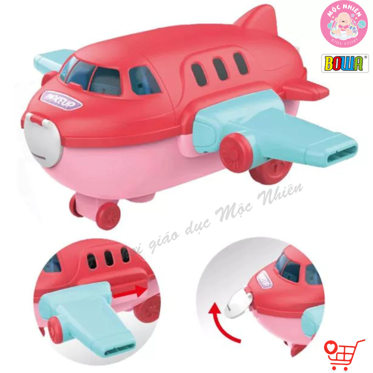 Đồ Chơi Hướng Nghiệp Nhập Vai BOWA 8091 - Máy Bay Trang Điểm 2 trong 1