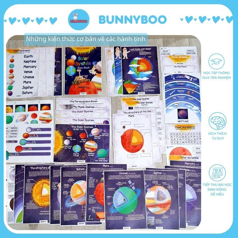 Học liệu bóc dán song ngữ thông minh BUNNYBOO cho bé chủ đề Hệ Mặt Trời