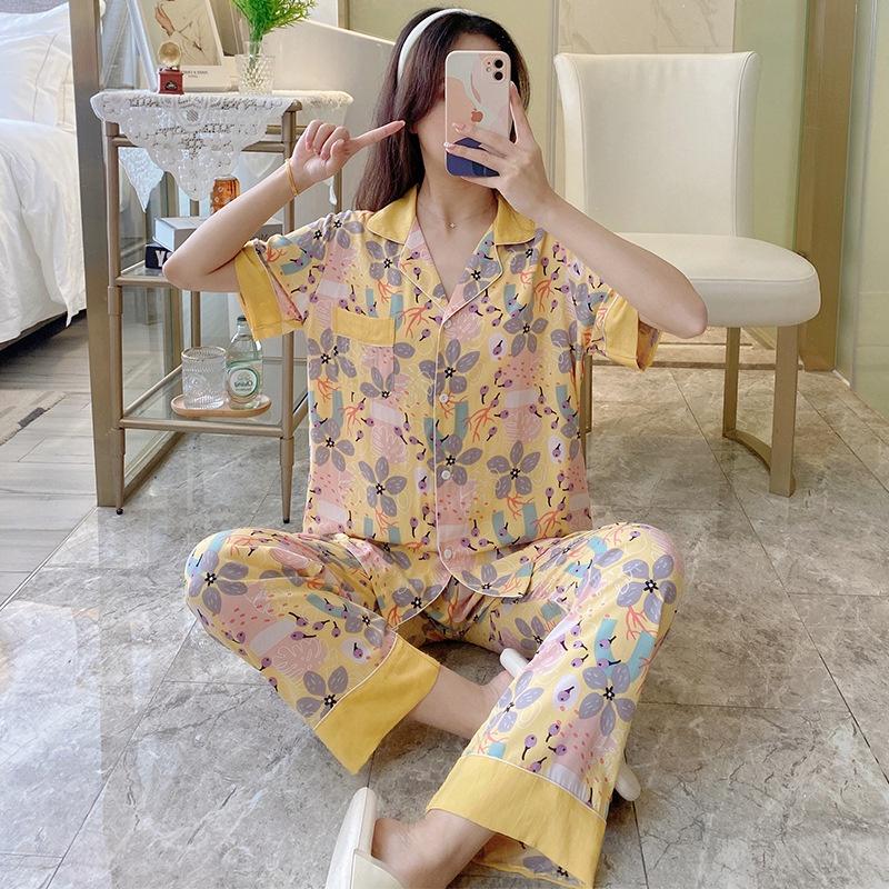 Đồ Mặc Nhà - Đồ Bộ Nữ Áo Ngắn Quần Dài Chất Đũi Lụa Cao Cấp Sang Chảnh CDDP02