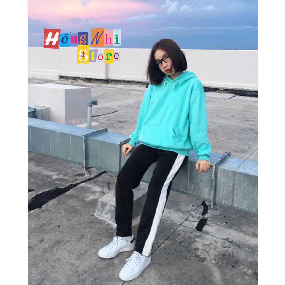 Áo Hoodie Trơn Màu Xanh Ngọc Cao Cấp Dáng Rộng Unisex Nam Nữ Mặc Được - MM