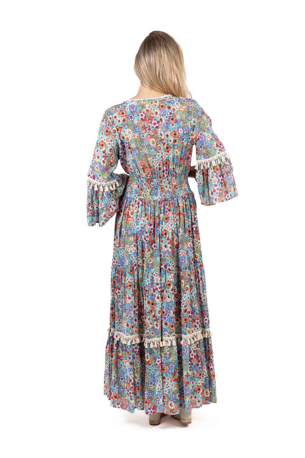 Maxi Hoa Kết Ánh Bạc Cotton Isla Bonita