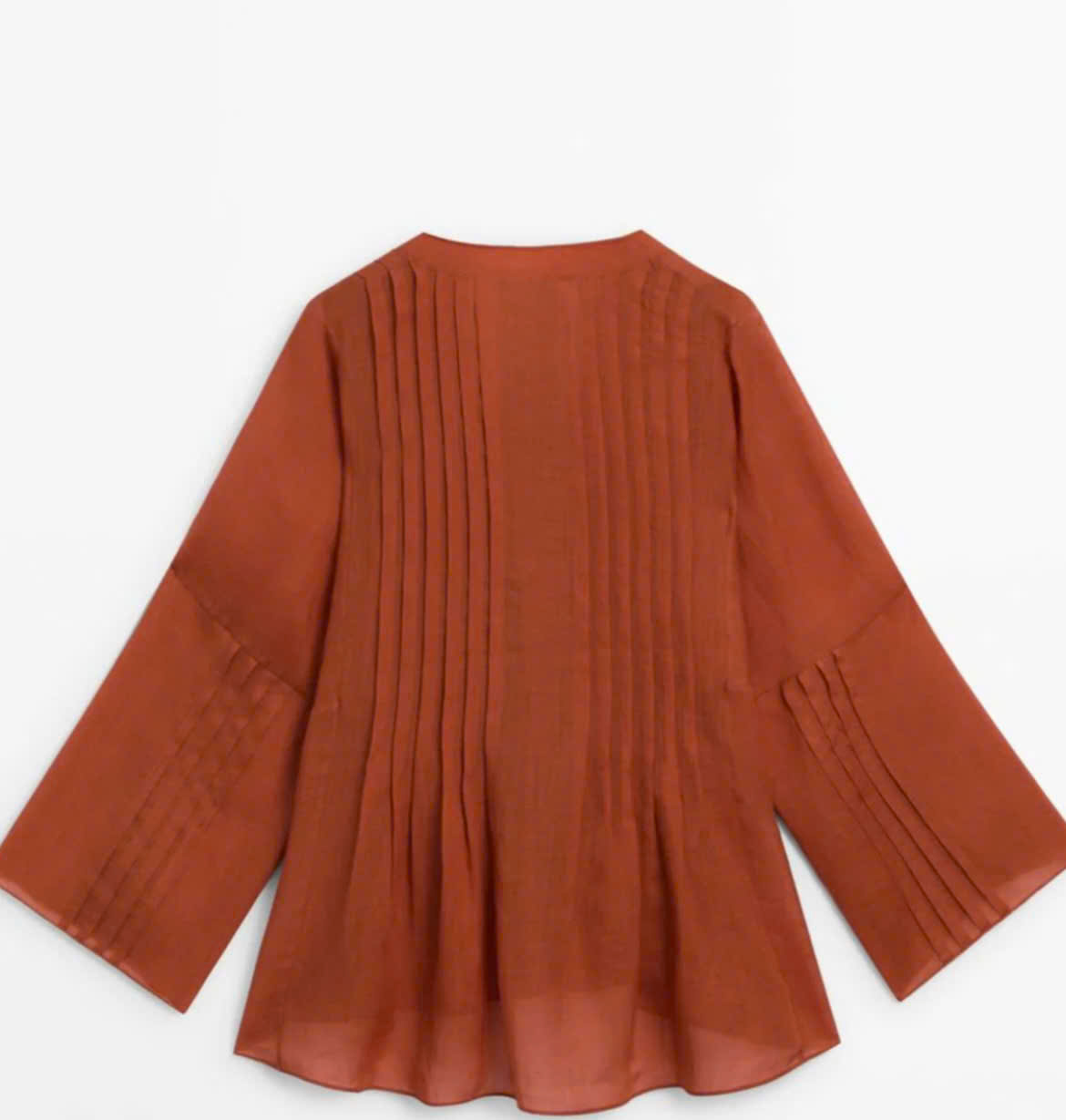 Áo Kiểu Xếp Ly Linen Thu Cầm TOP241ORANGE thời trang thiết kế Hity