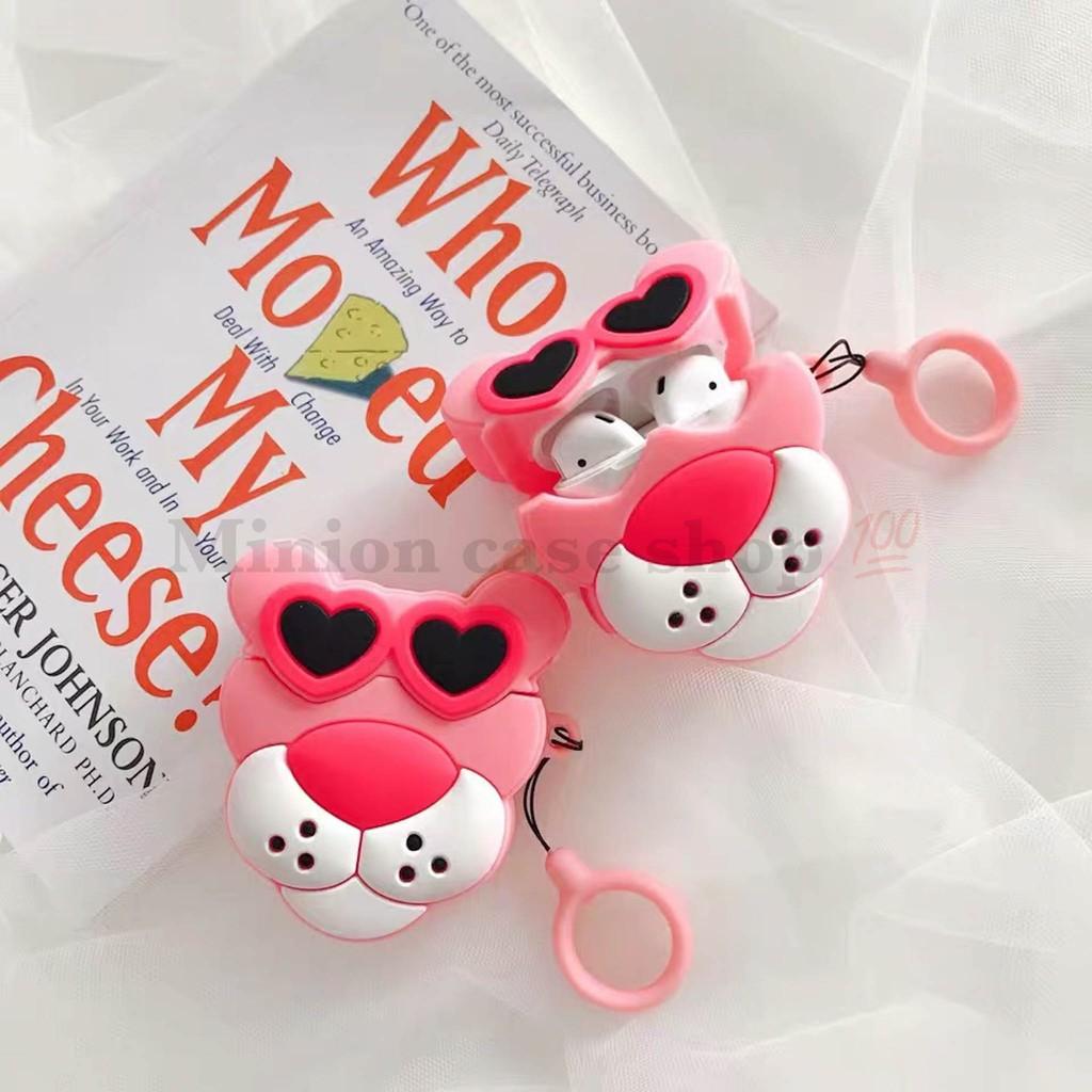 Bao Case Ốp dành cho airpod 1 và 2, tai nghe bluetooth i11,i12, i100, i9s... silicon 3D Pink Panther cao cấp