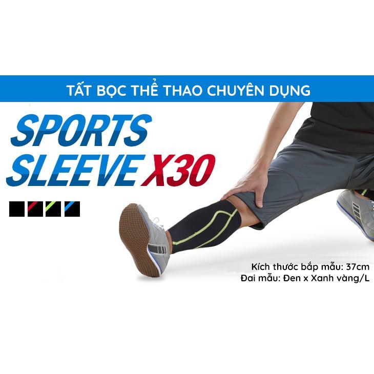 Tất Bọc Ống Chân Phiten sport sleeve for leg X30 (1 cặp) SL536004/SL536104/SL536304 - Đen