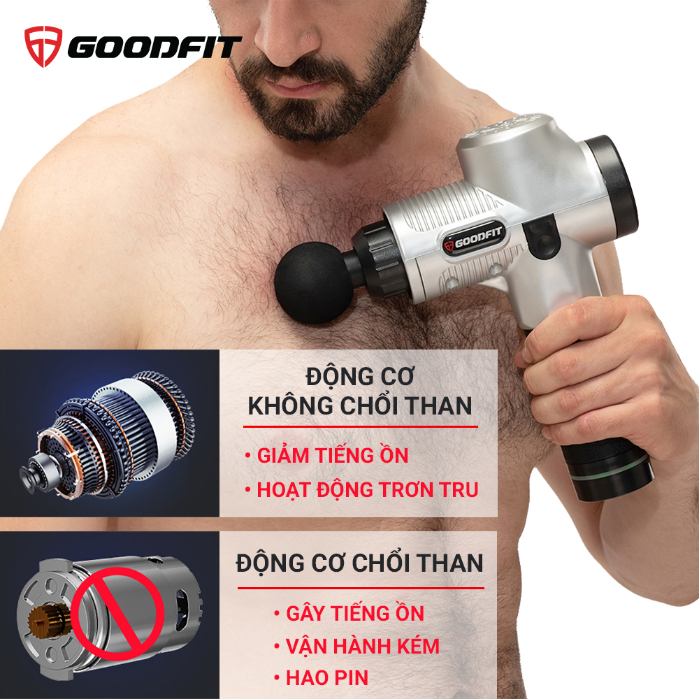 Máy mát xa cầm tay Massage Gun chính hãng GoodFit GF211MG