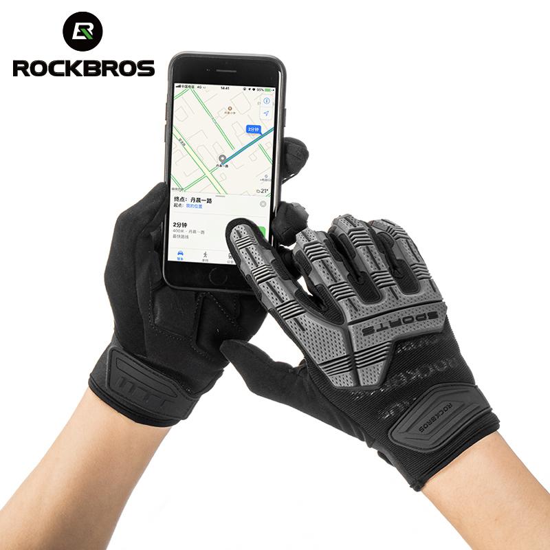 ROCKBROS Xe Đạp Găng Tay MTB Đường Mùa Thu Đông Ấm Găng Tay Xe Đạp Màn Hình Cảm Ứng Full Ngón Tay Xe Đạp Thể Thao Ngoài Trời Găng Tay