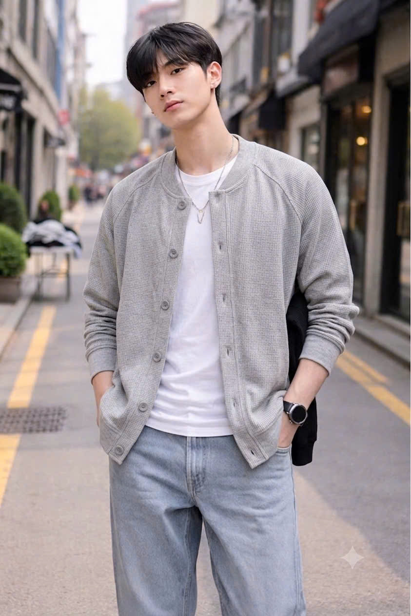 Áo khoác Unisex Basic, chất tổ ong dày dặn, Áo khoác nam đẹp, kiểu dáng basic Nam Nữ mặc được, kiểu trẻ trung, NeSa Shop T55