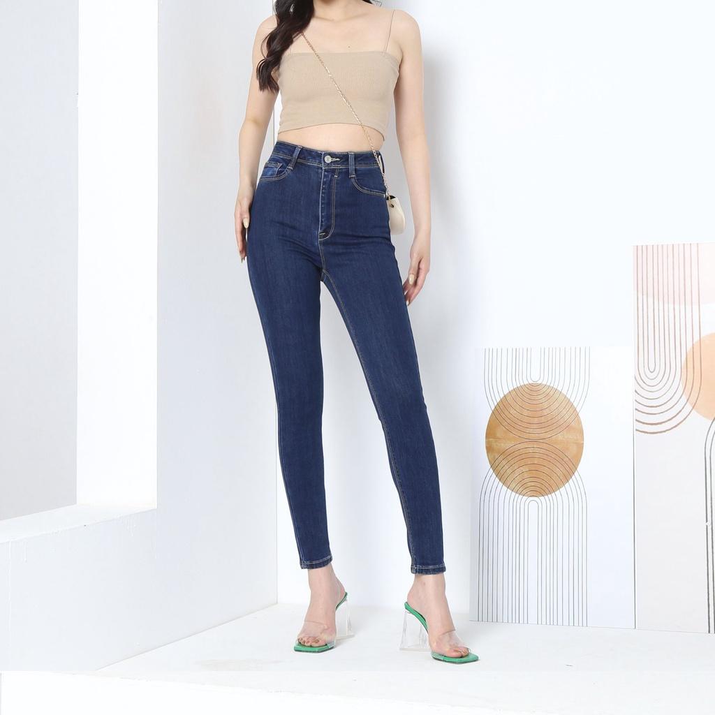 Quần Jean Nữ skinny ôm vintage lưng cao cạp cao co giãn CT JEANS