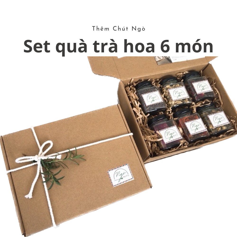 Set quà tặng trà hoa 6 món, quà tặng 8/3, quà tặng thầy cô và những người thân yêu , quà tặng đồng nghiệp đối tác 8/3