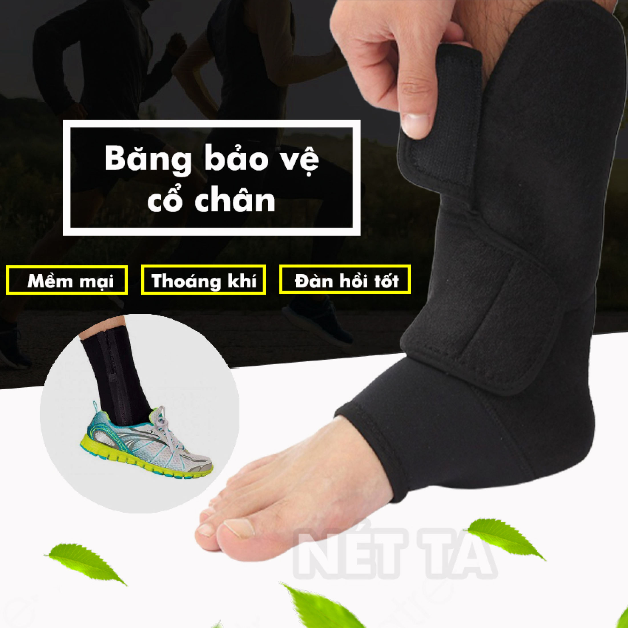 Băng cổ chân đai quấn chân bảo vệ cổ chân đai thể thao bảo vệ gót mắt cá co giãn tránh chấn thương, điều chỉnh được kích thước, sử dụng được cho cả nam và nữ chạy bộ, tập gym