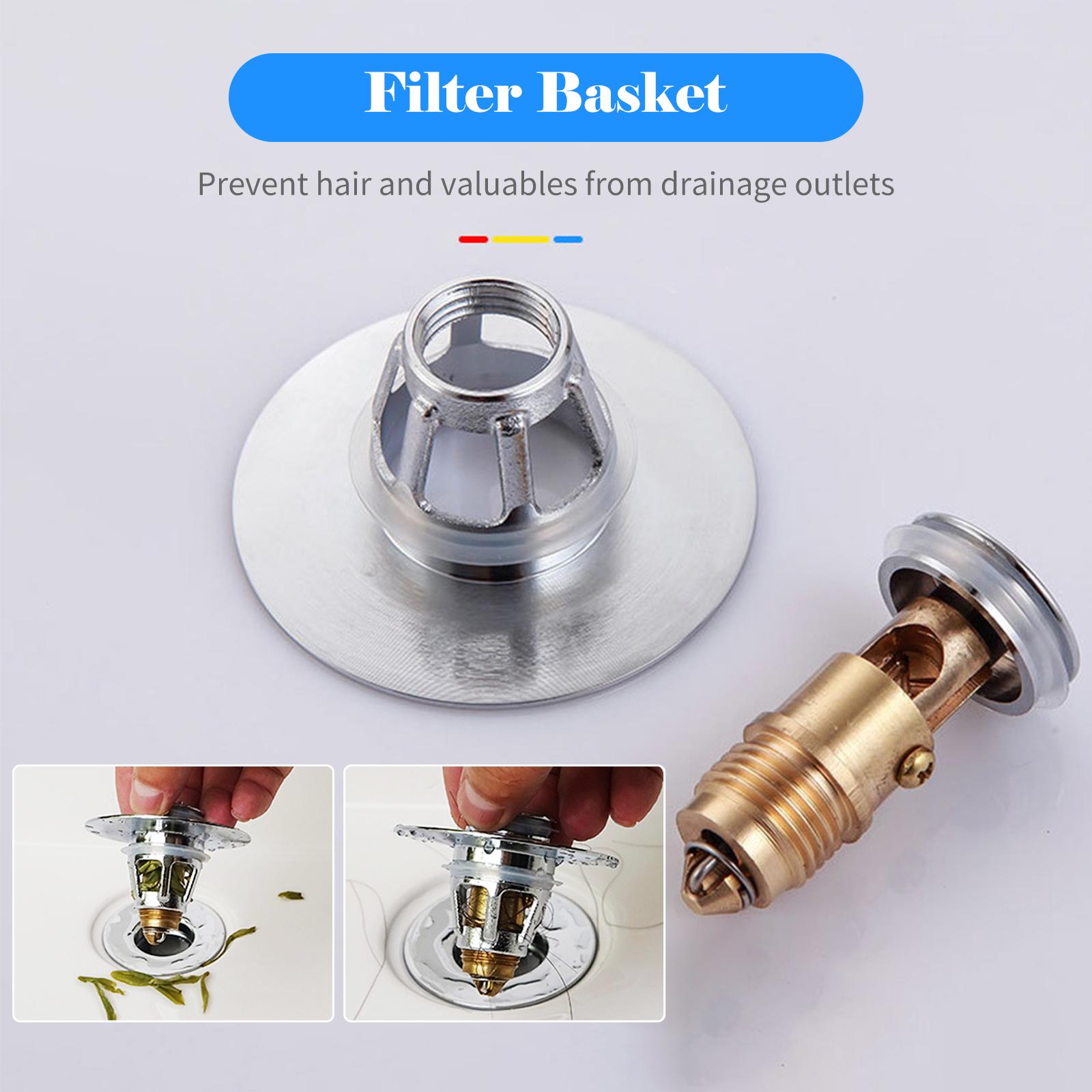 Nút lọc bật lên bồn rửa mặt lavabo nhà tắm bằng thép không gỉ, ngăn tóc và vật thể lạ, thoát nước