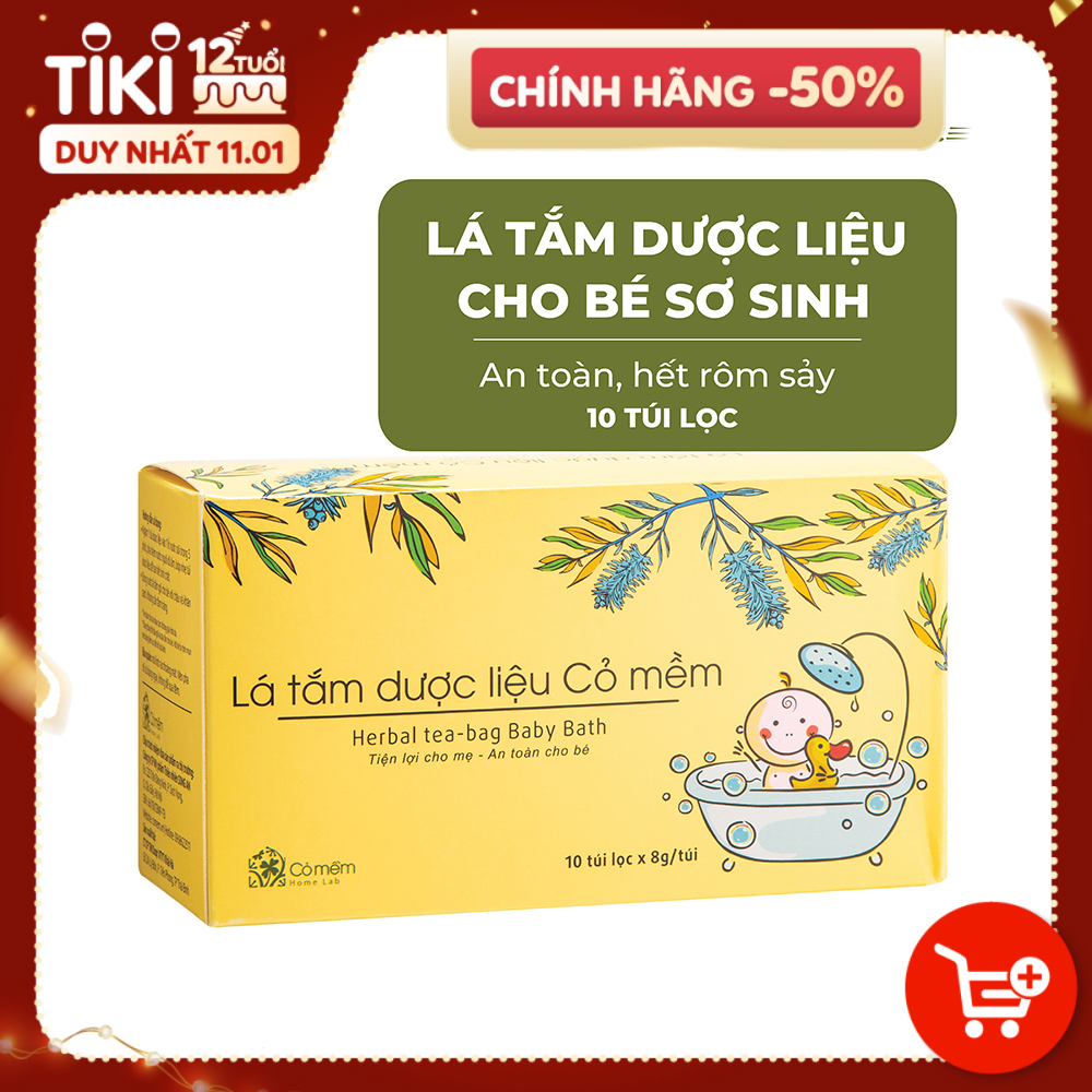 Lá Tắm Dược Liệu Cho Bé Sơ Sinh Giảm Rôm Sảy Mẩn Ngứa Chống Cảm Lạnh Cỏ Mềm