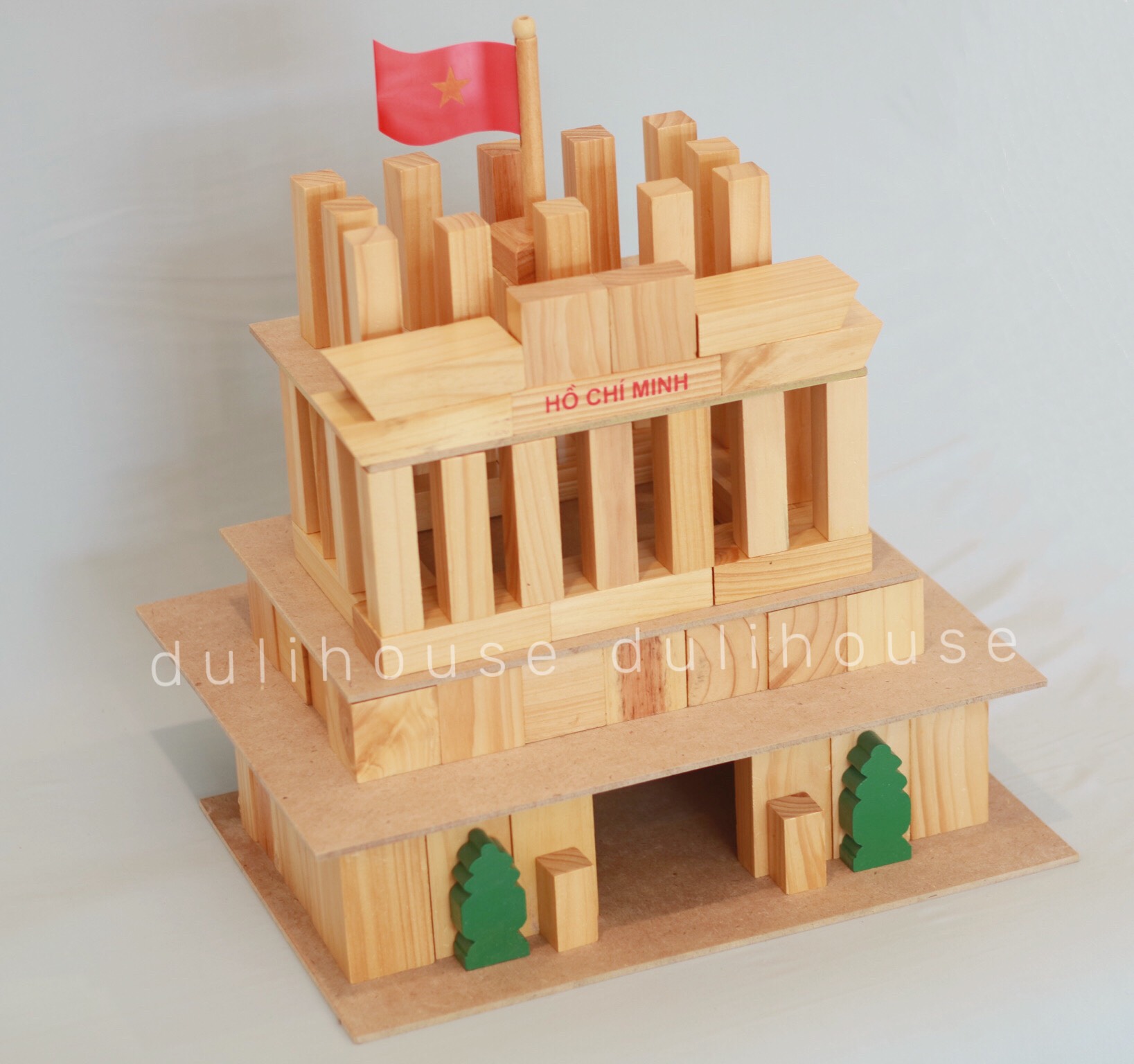 Đồ chơi gỗ bộ xếp hình xây dựng Lăng Bác giúp bé nhận biết hình khối phát triển tư duy logic suy luận hình ảnh, tăng khả năng khám phá thế giới xung quanh - Sản xuất tại Việt Nam