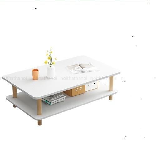 Bàn 2 tầng làm bàn trà, bàn sofa phong cách Bắc Âu, chân gỗ tự nhiên ( Hình chữ nhật, hình trứng, hình Elip)