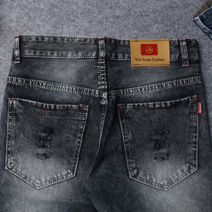 Quần short jean nam đen bạc Q415 Muidoi