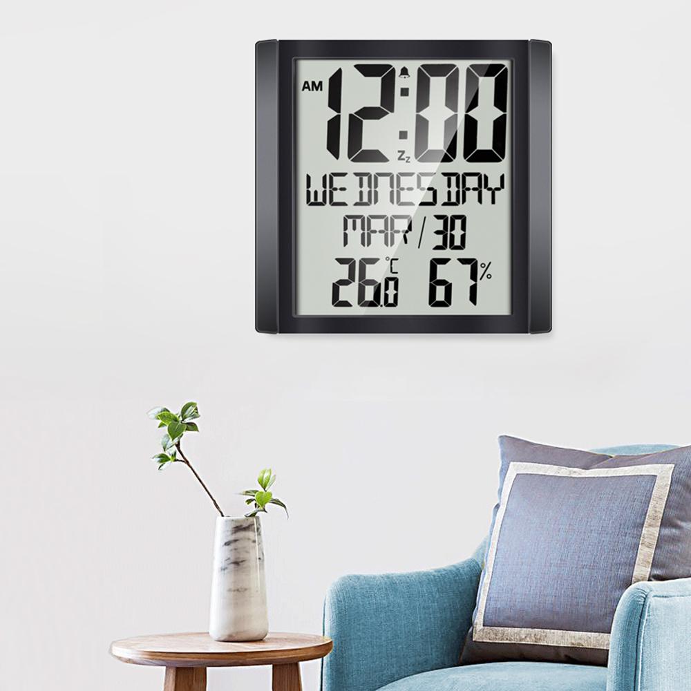 Đồng hồ treo tường kỹ thuật số với nhiệt độ & độ ẩm