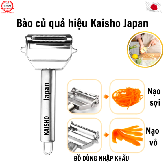 Bào củ quả 2 lưỡi đa năng cao cấp thương hiệu Kaisho nổi tiếng Nhật Bản bằng hợp kim không gỉ