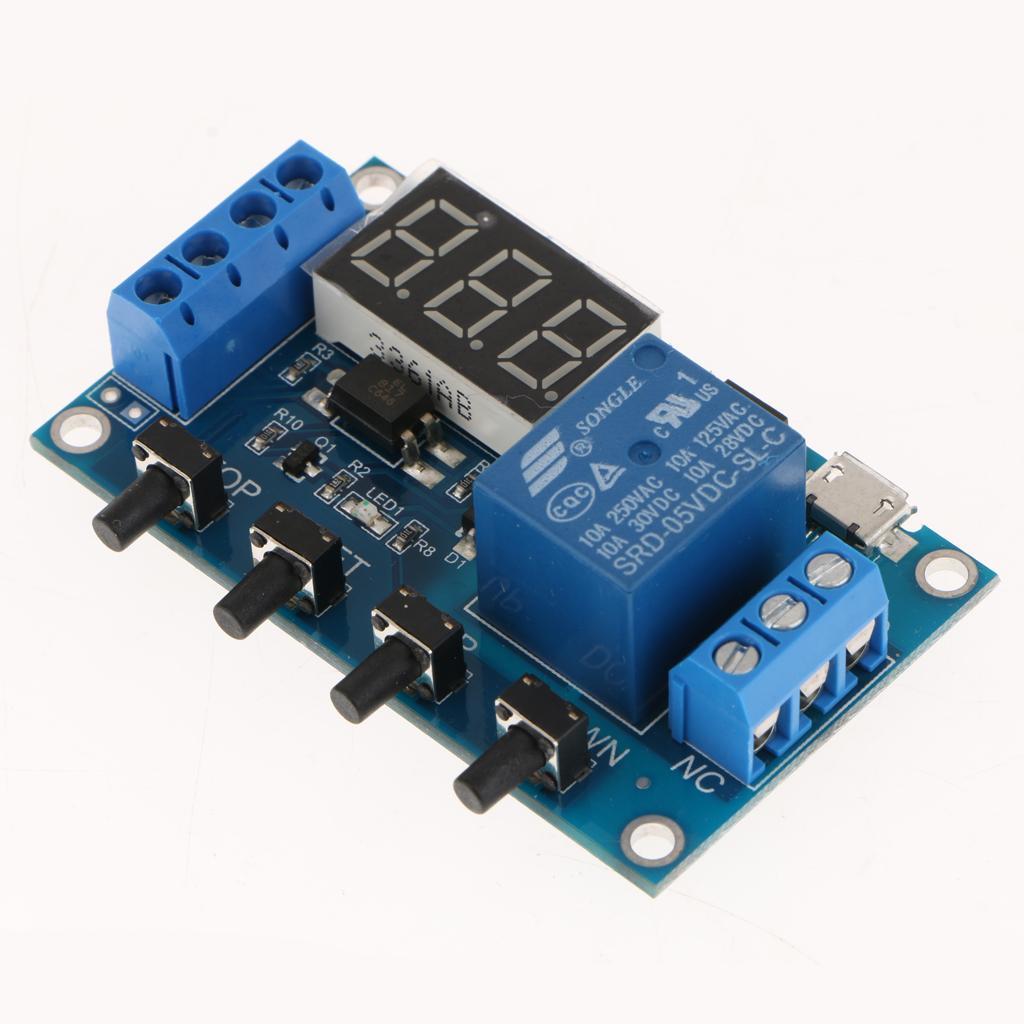 DC 6-30V Adjustable Relay Timer Cycle Module Switch With Clear Cover Trigger Time Delay Circuit Board