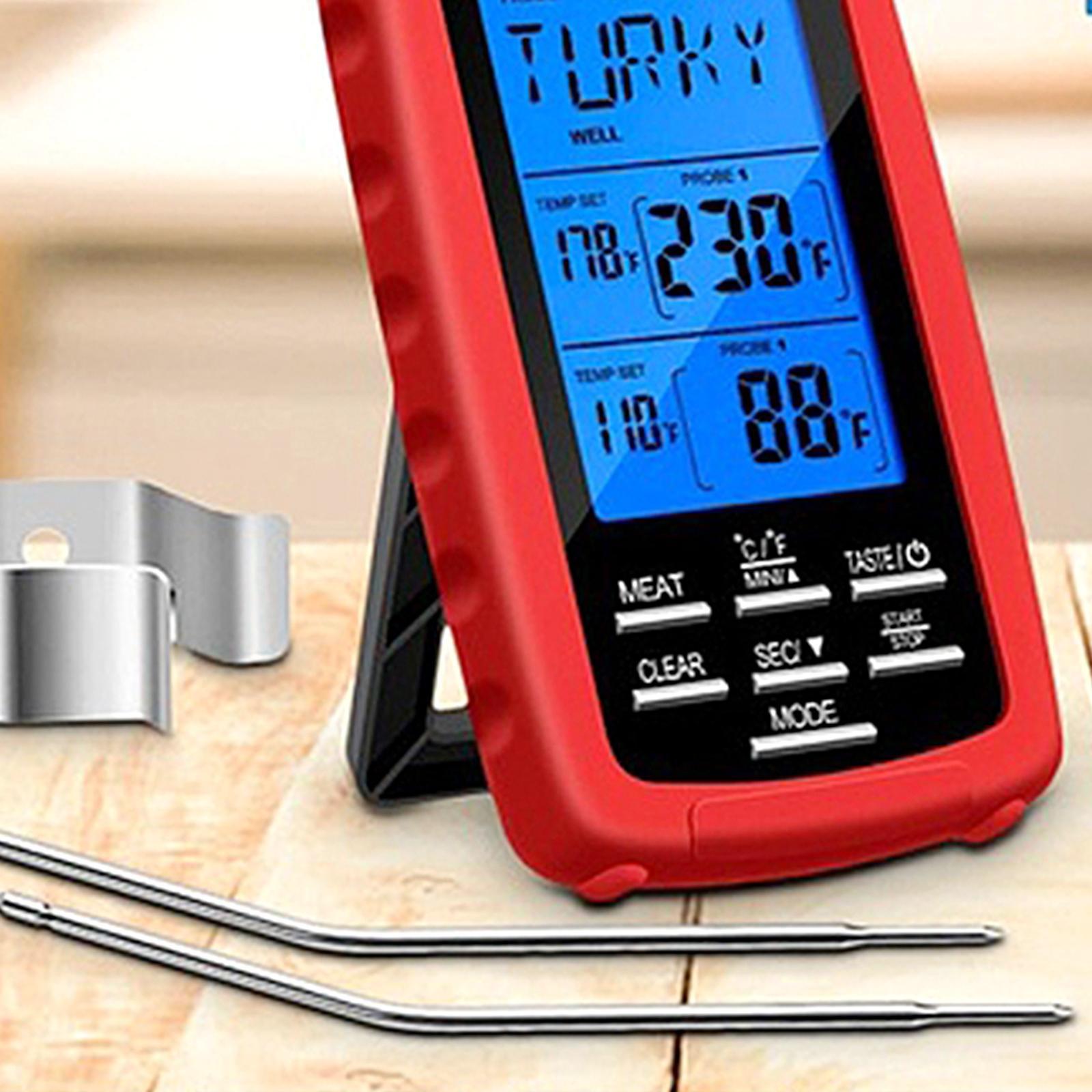 BBQ Food Thermometer Baking Fry Cooking Instant Read LCD Digital Red