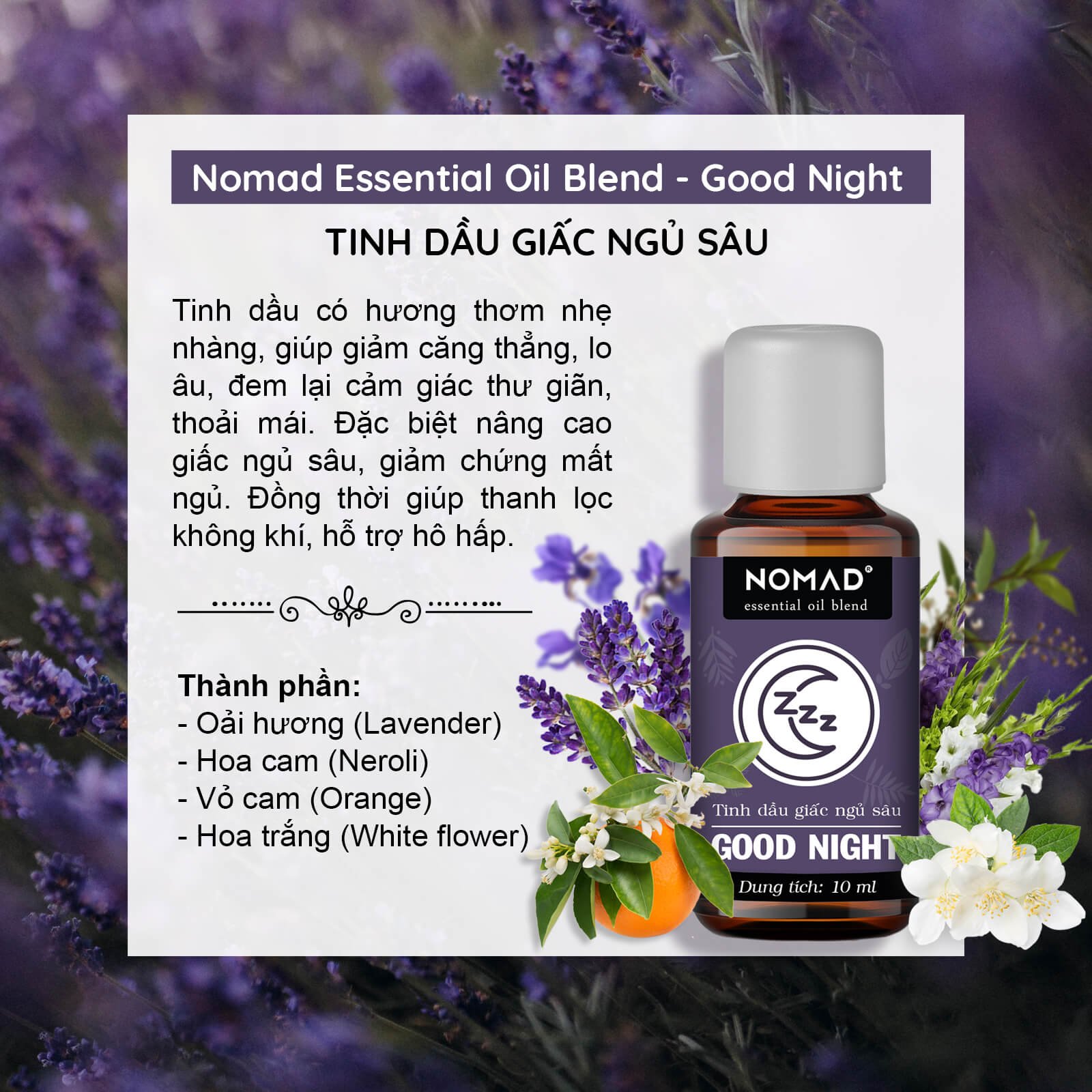 Tinh Dầu Giấc Ngủ Sâu Nomad Essential Oil Blend - Good Night