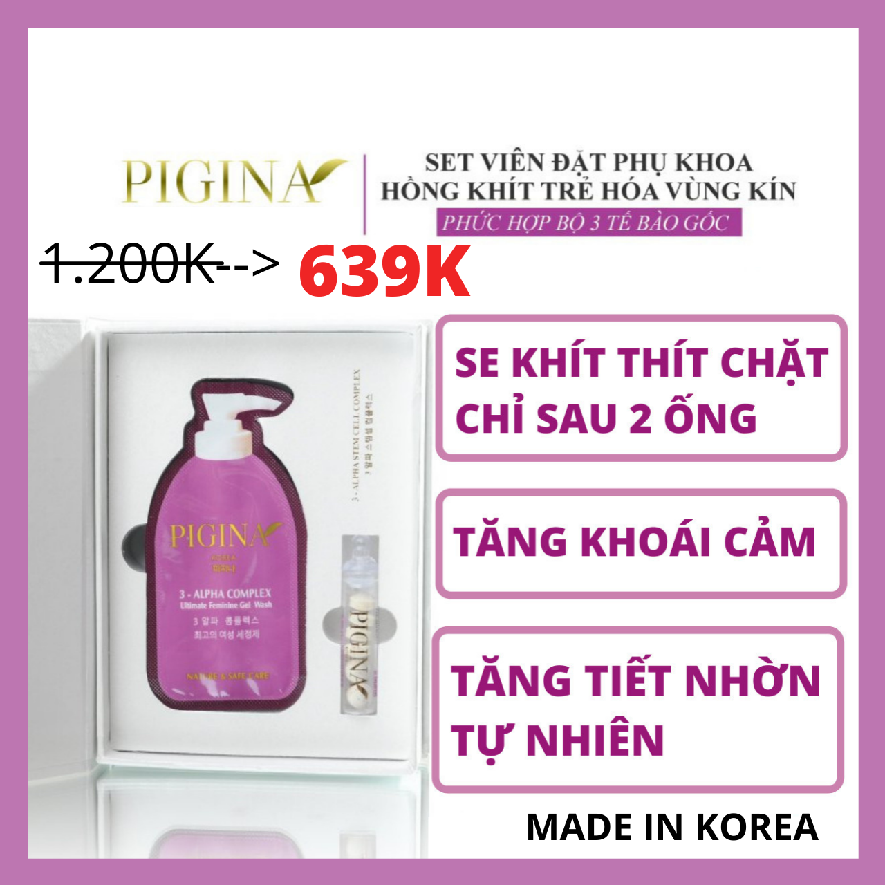 VIÊN ĐẶT PHỤ KHOA TỐT NHẤT VIÊN ĐĂT SE KHÍT PIGINA KOREA