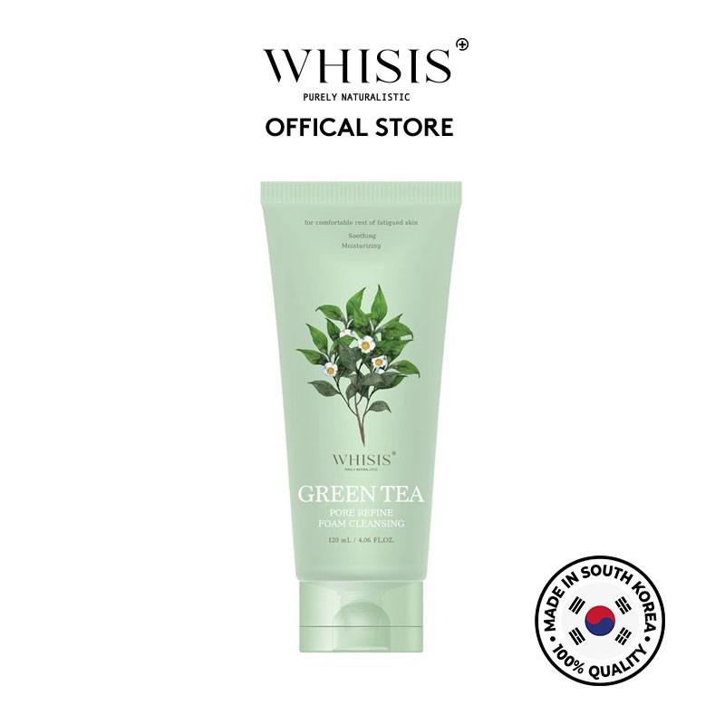 Sữa rửa mặt trà xanh giảm mụn làm sạch sâu lỗ chân lông Whisis dung tích 120ml