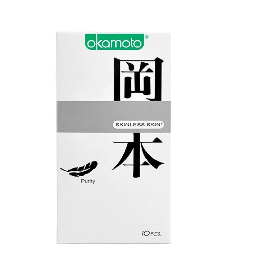 Bao cao su tinh khiết, Sáng bóng mềm mại Okamoto Skinless Skin Purity -Hộp 3 cái