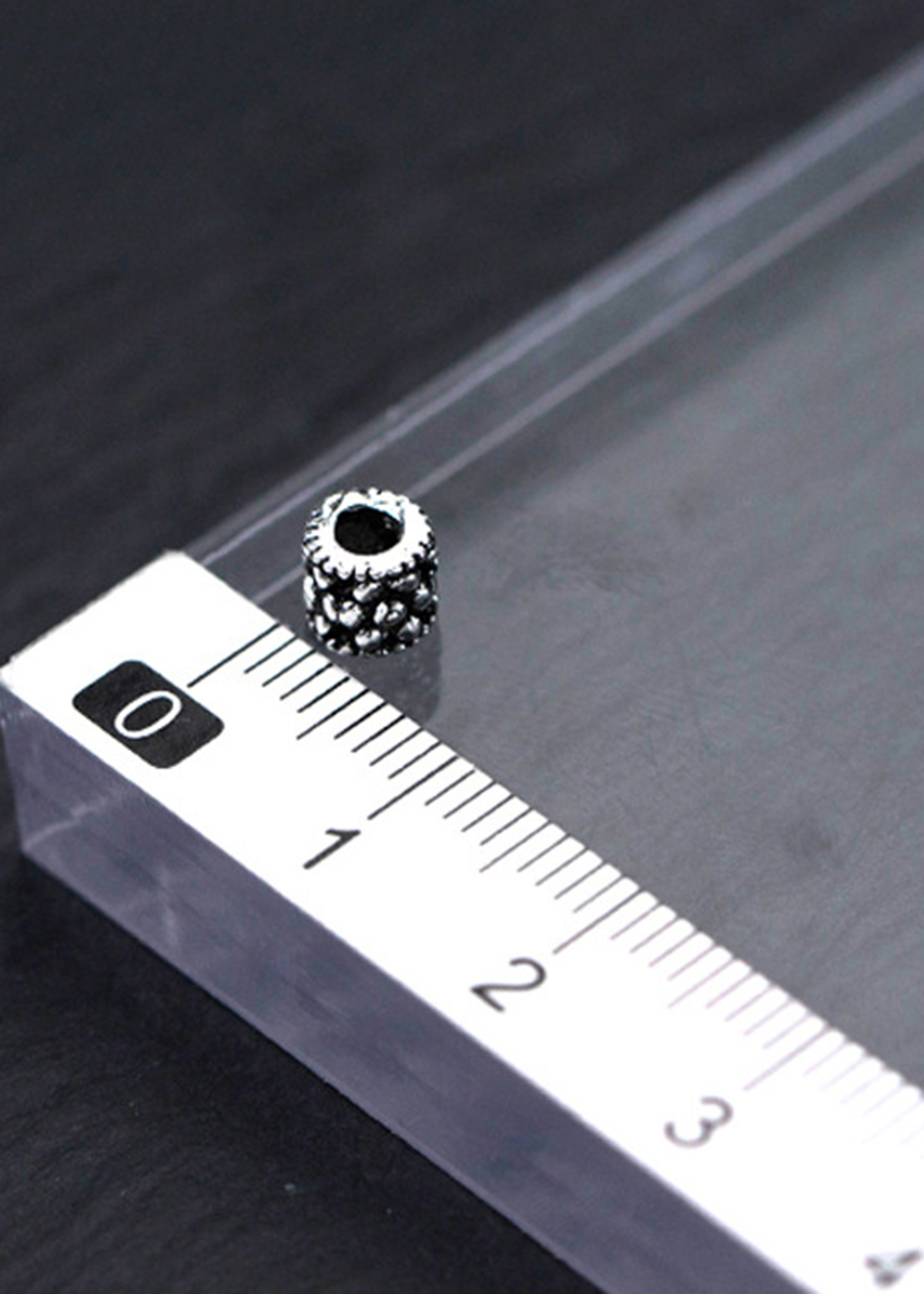 Combo 6 cái charm bạc chặn hạt họa tiết hoa văn - Ngọc Quý Gemstones