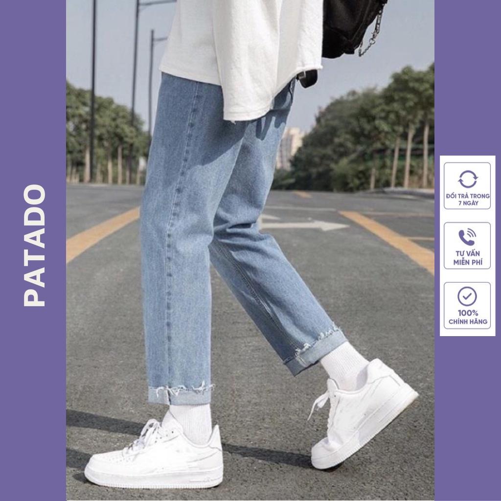 Quần jean nam baggy rách gấu RG-01 Style hàn quốc 2022 - phong cách bụi phố