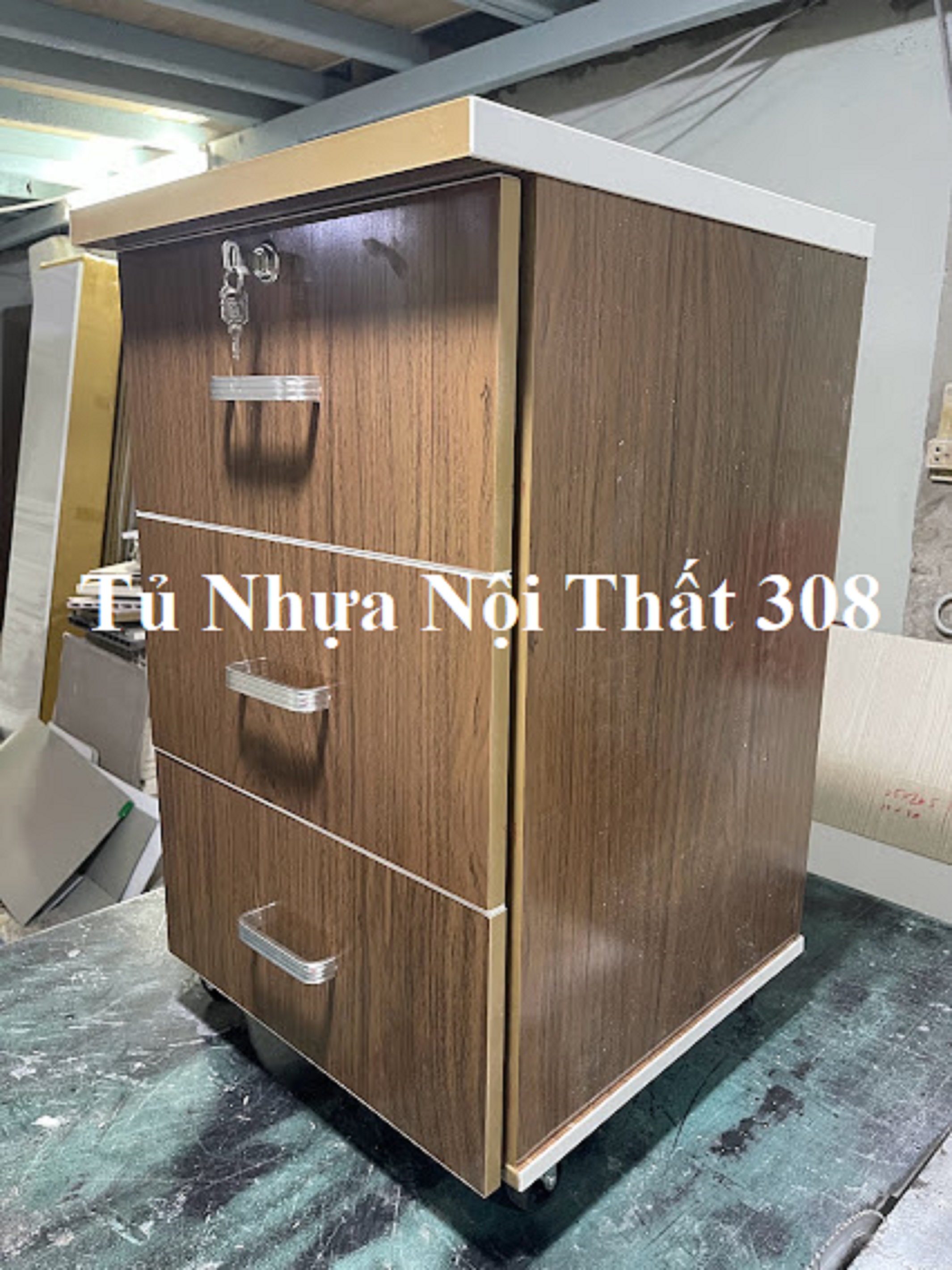 Tủ, Kệ Đầu Giường Nhựa Đài Loan Cao 70cm Ngang 42cm Sâu 42cm Màu Óc Chó K113