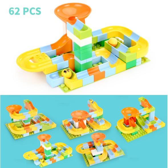 Bộ Xếp Hình Cầu Trượt Thả Bi 61 Chi Tiết Cho Bé Đồ Chơi Xếp Hình Phát Triển Trí Não