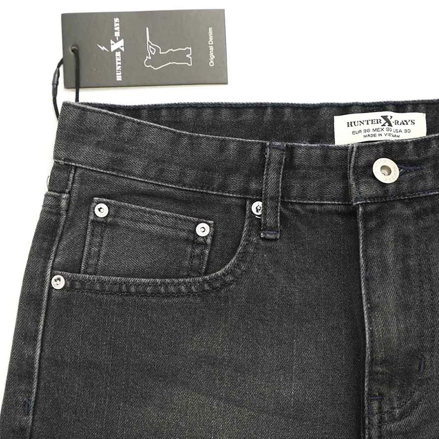 Quần Short Jeans Nam Cao Cấp HUNTER X-RAYS Form Slimfit Thun Màu Xám Nam Tính S48