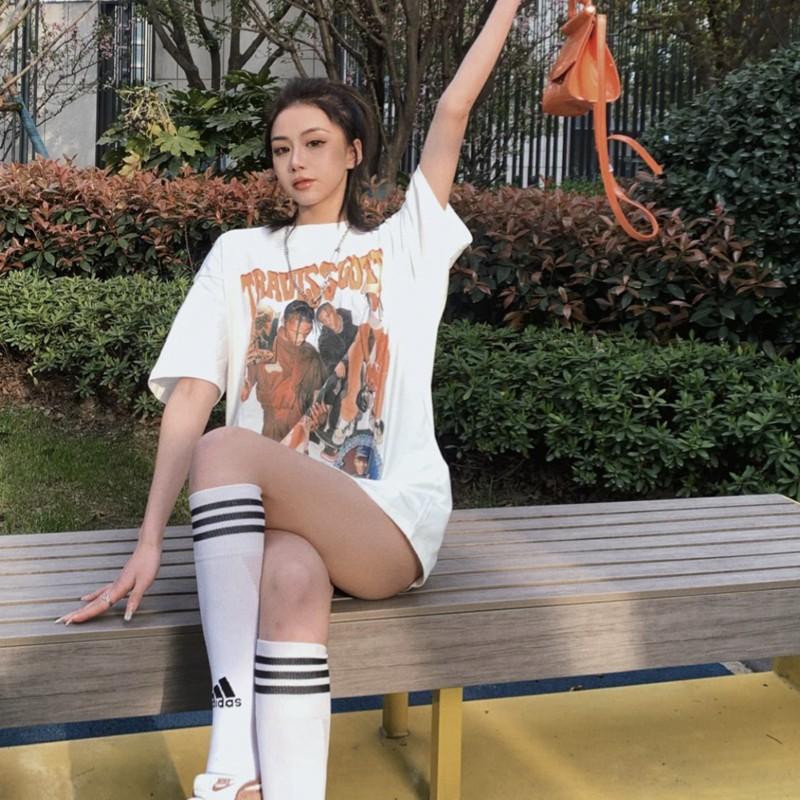 Áo Thun Tay Tay Lỡ In Hình Travis Scott Áo Phông unisex Form Rộng Phong Cách Hip Hop