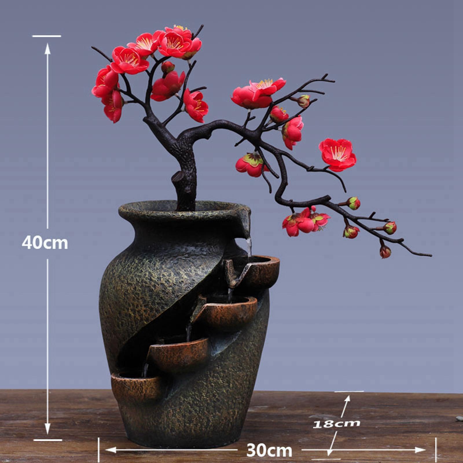 Waterfall Fountain Flower Landscape Office Decor