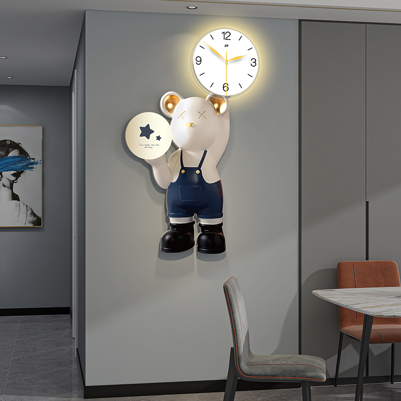 Đồng hồ treo tường kim trôi CÓ ĐÈN phong cách Bắc Âu hiện đại decor phòng khách MOD Decor mã 22142