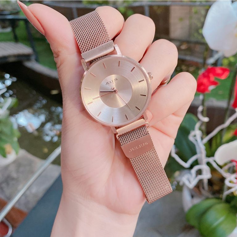 Đồng Hồ Nữ JS-025A Kính Sapphire Julius Star Dây Nam Châm Hàn Quốc