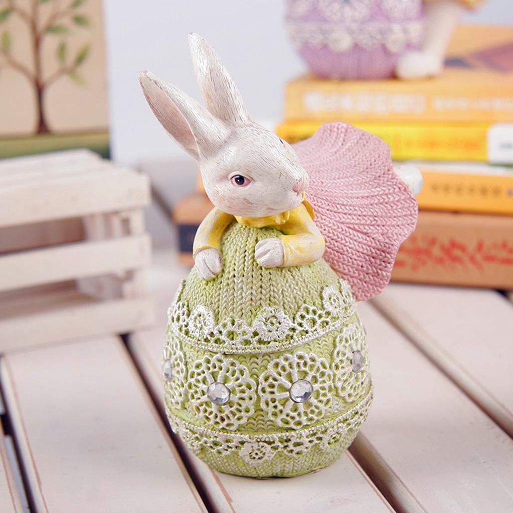 Bunny Rabbit Statue Resin Sculpture Figurine Home Decor Ornament