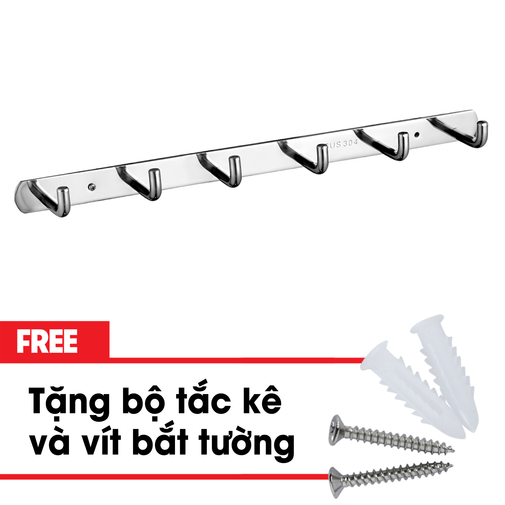 Móc treo quần áo Inox SUS 304 6 móc Yamato MA04-6