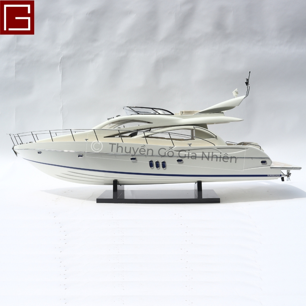 Mô Hình Thuyền Gỗ Phong Thủy Dạng Du Thuyền Hiện Đại SUNSEEKER 60 Chính Hãng Hàng Xuất Khẩu Chất Lượng Cao