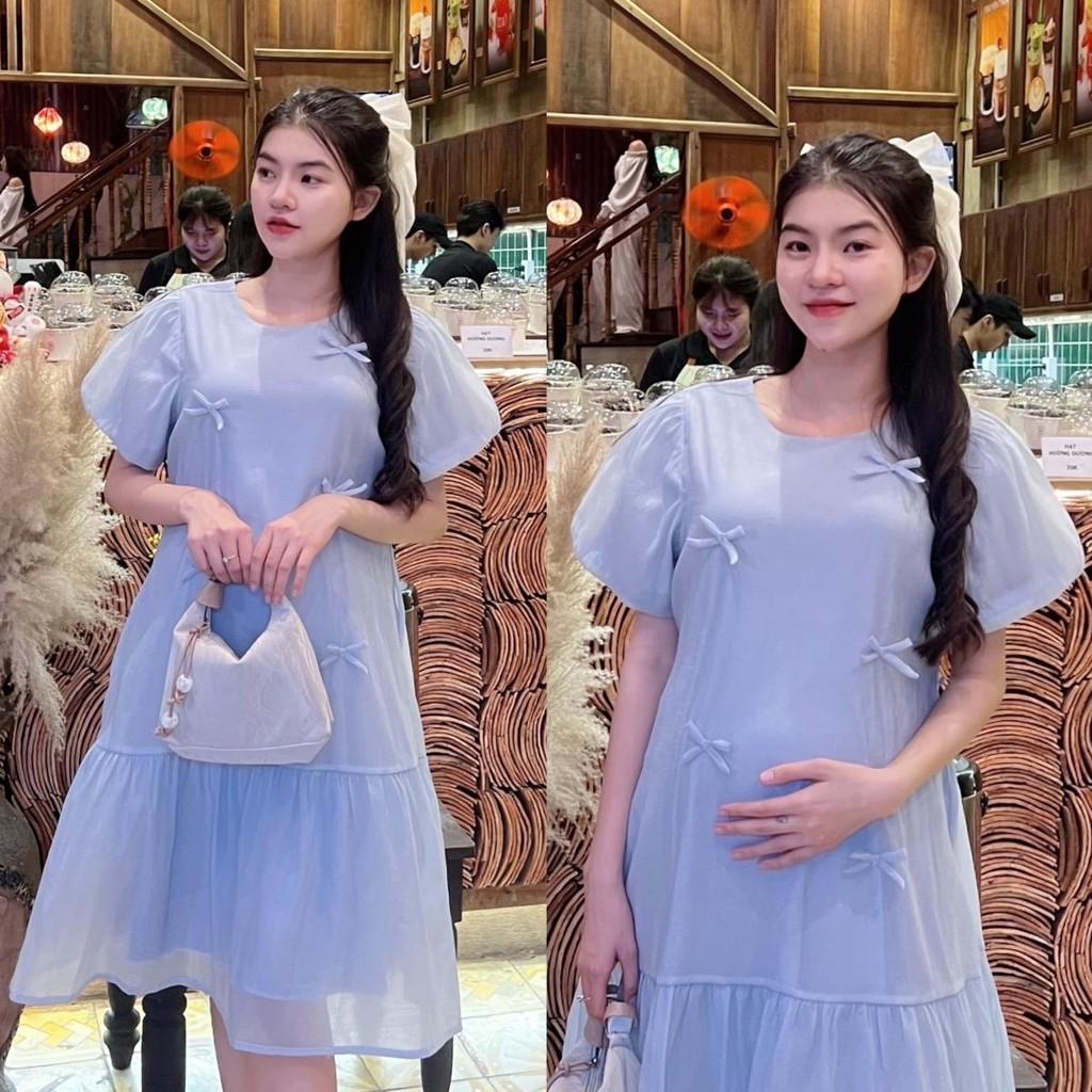 Đầm bầu tơ phom đuôi cá đính nơ dễ thương, trẻ trung diện đi làm, đi chơi, đi tiệc Nữ Women Nữ Women - Đỏ