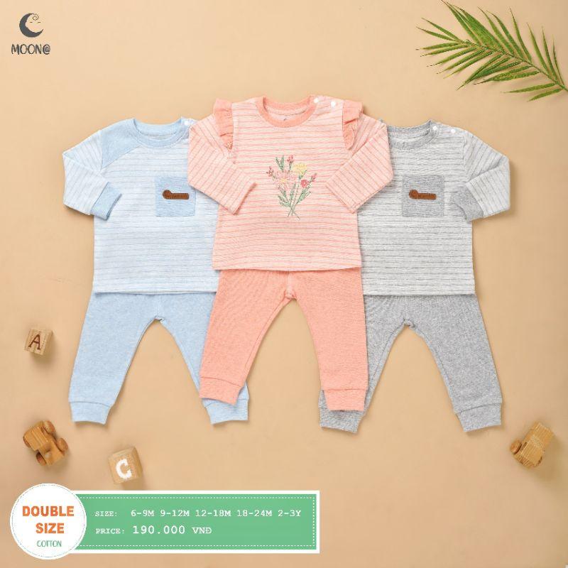 Bộ đồ cotton nỉ hãng Moon cho bé