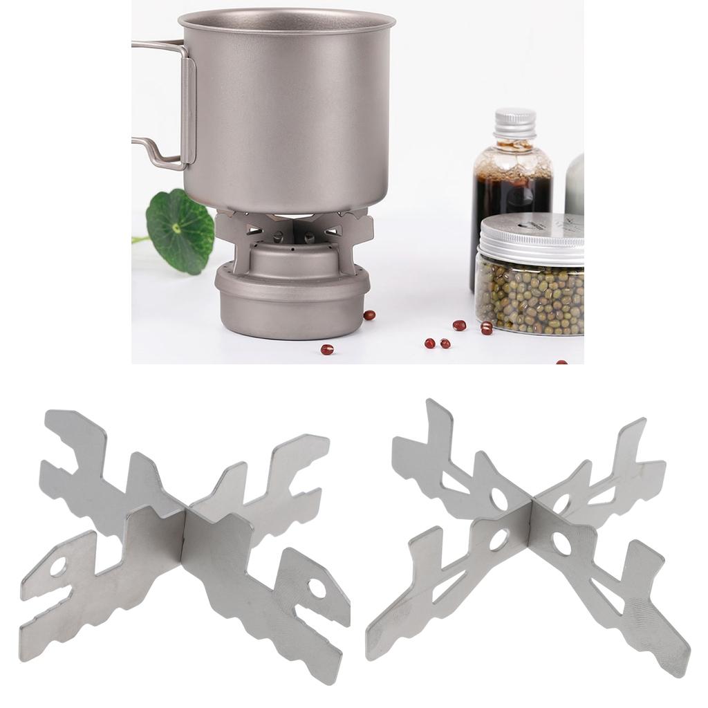 Portable Outdoor Camping Mini Alcohol Stove Cross Stand Rack Stainless Steel-