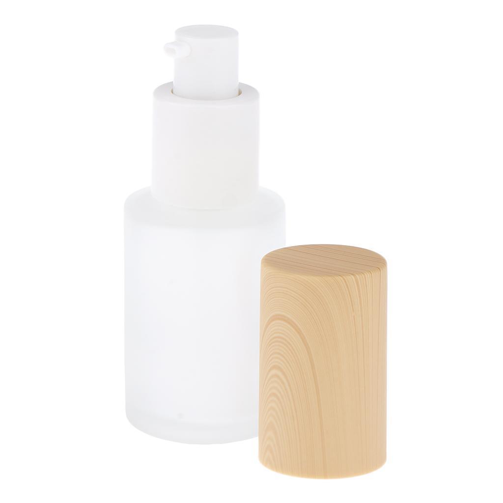 Travel Empty Glass Lotion Dispenser Bottle Pump Refillable Container 30ml
