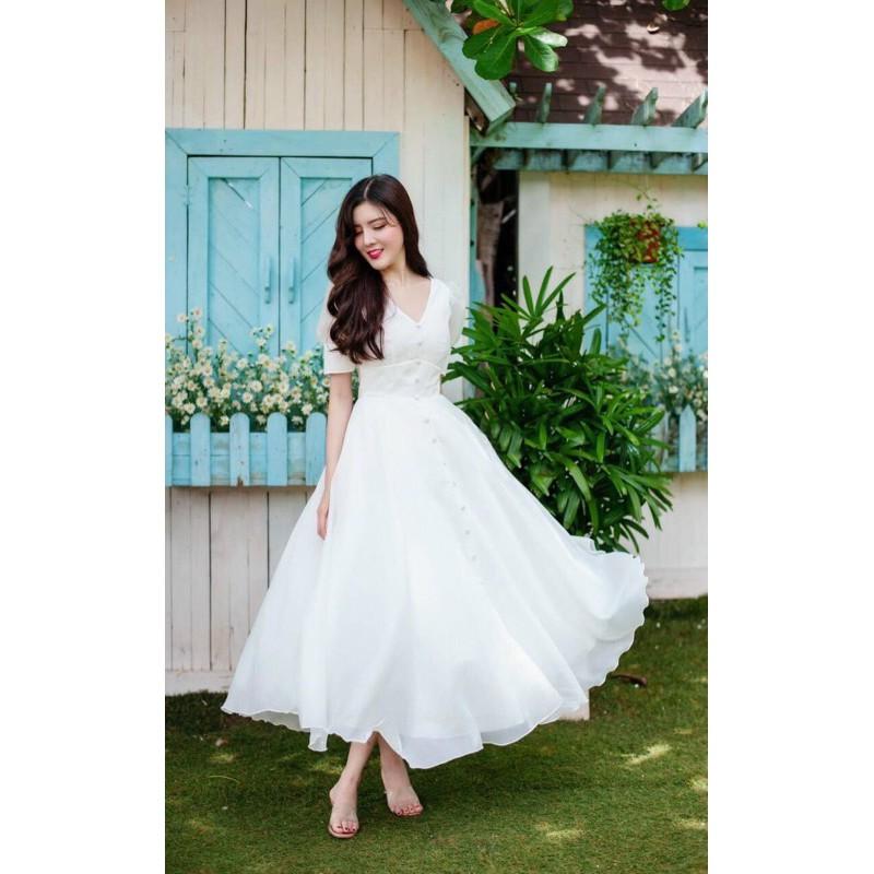 DỰ TIỆC SANG TRỌNG VỚI VÁY XOÈ TIỂU THƯ - CÓ SIZE M/L ĐẾN 58KG - MS119YMM MM