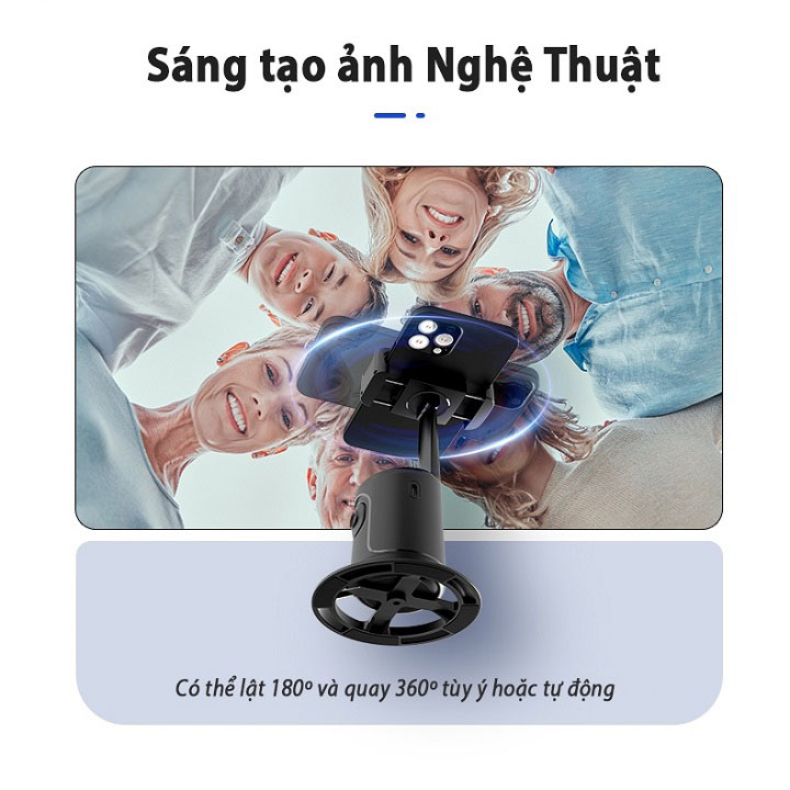 Gimbal điện thoại xoay 360 độ P01, Gậy Livestream, chụp ảnh, quay tik tok, vlog thông minh, tự động nhận diện theo dõi khuôn mặt, điều khiển bằng cử chỉ