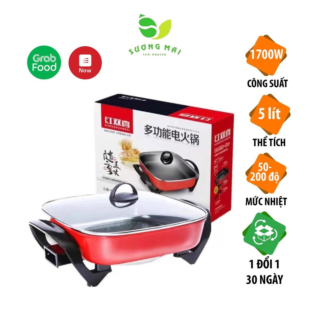 nồi lẩu điện - Vuông 2 ngăn 1500W