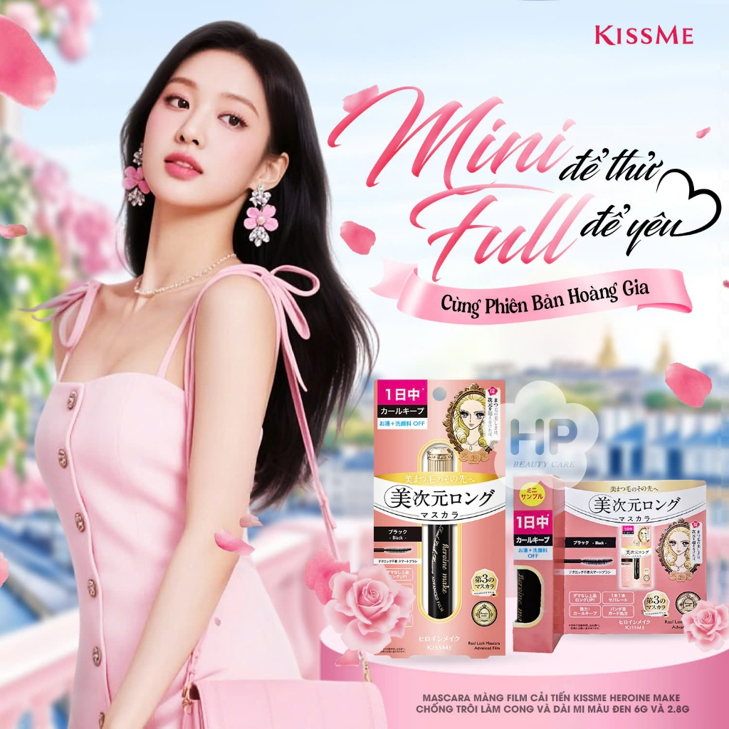 Mascara Mini Màng Film Chuốt Dài Mi Chống Trôi Kissme HeroineMake Real Lash Phiên Bản Hoàng Gia 2.8G
