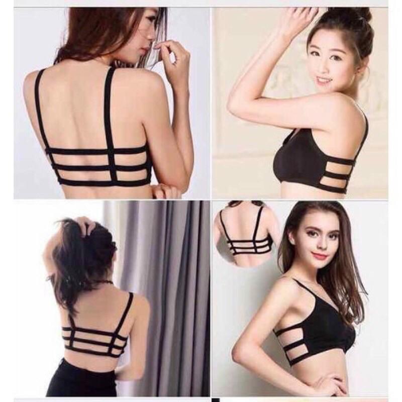 Áo lót nữ, áo bra cotton 3 dây có mút ngực, freesize >52kg