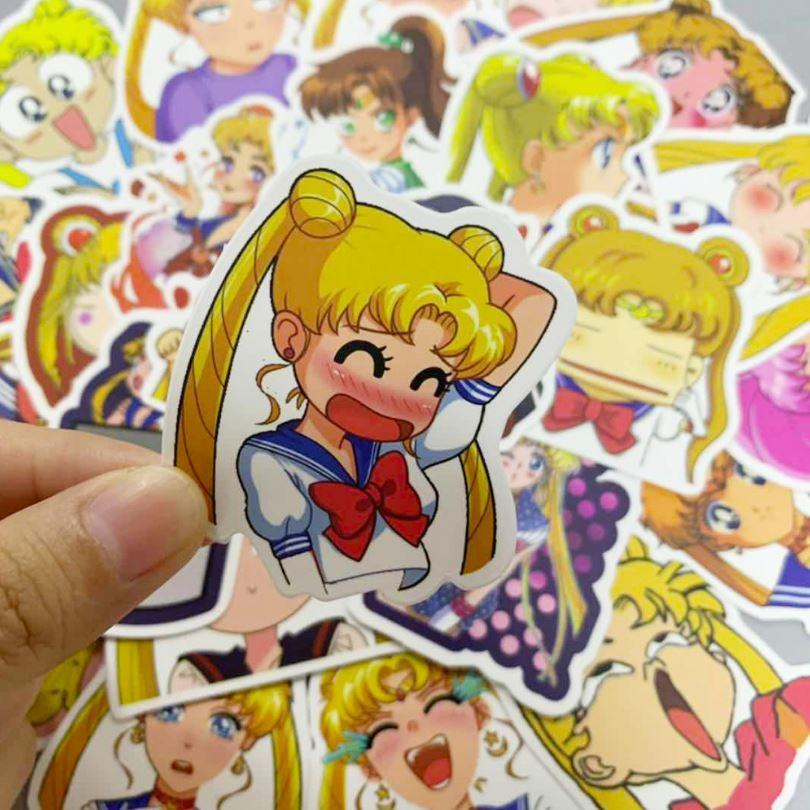 Sticker dán cao cấp anime hoạt hình thủy thủ mặt trăng Cực COOL ms#182